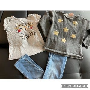 Girls juicy sweater, jeans and tee